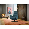 RELAXSESSEL in Leder Blau  - Blau/Schwarz, Design, Leder/Metall (76/108/86cm) - Dieter Knoll