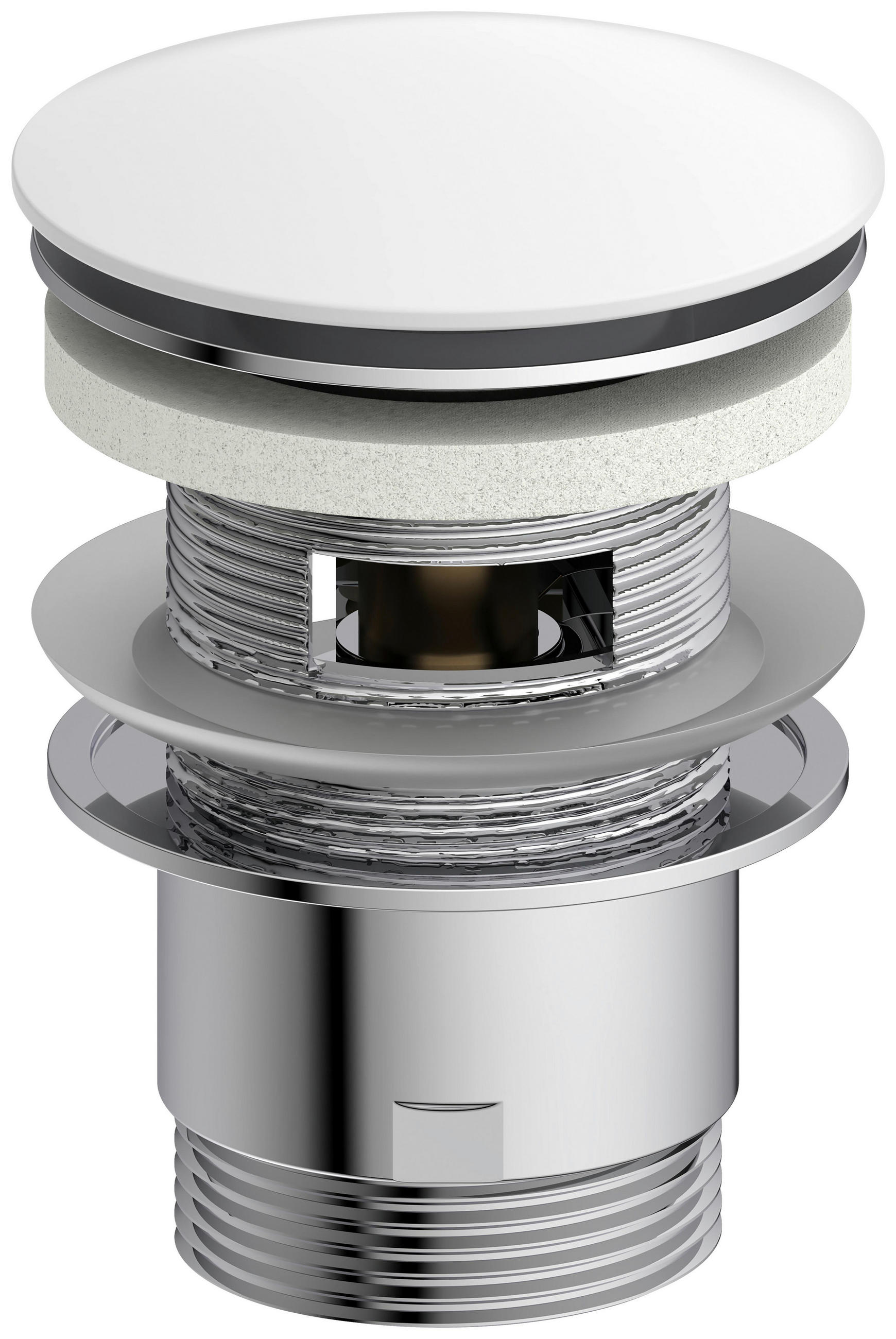 ABLAUFVENTIL  - Chromfarben/Weiss, Basics, Metall (6,5cm) - Xora