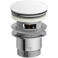 ABLAUFVENTIL  - Chromfarben/Weiß, Basics, Metall (6,5cm) - Schütte