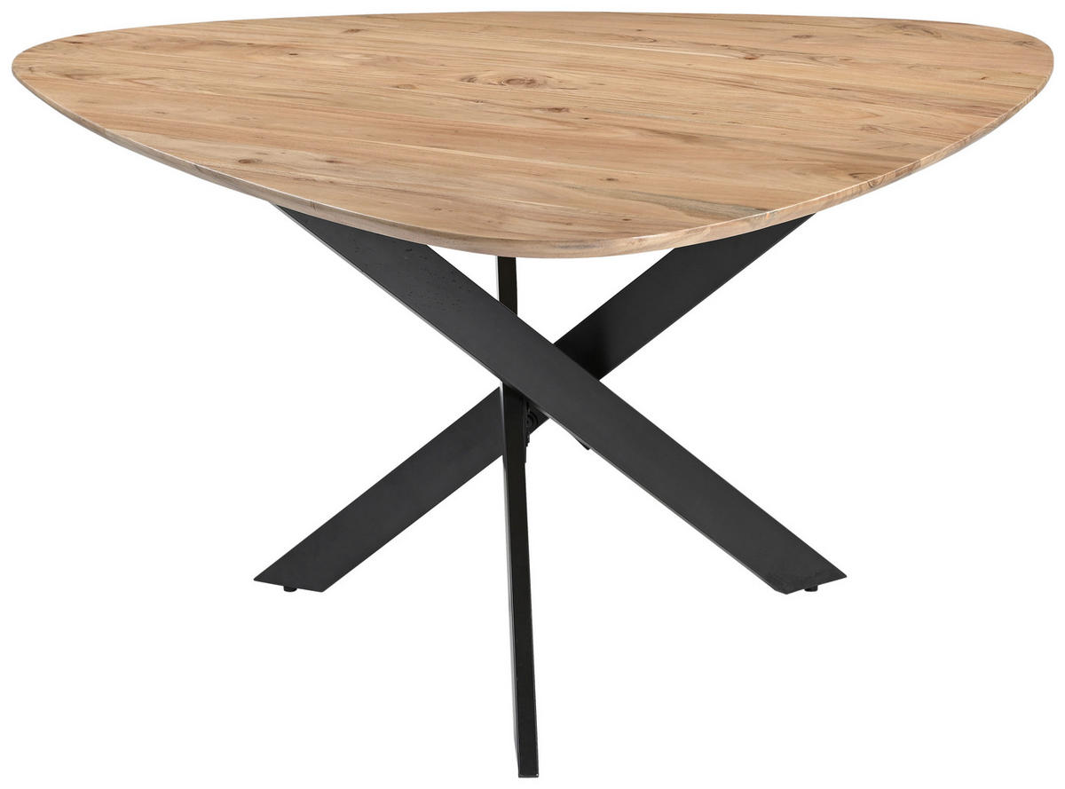 ESSTISCH in Holz, Metall 135/135/76 cm  - Schwarz/Akaziefarben, MODERN, Holz/Metall (135/135/76cm) - Carryhome
