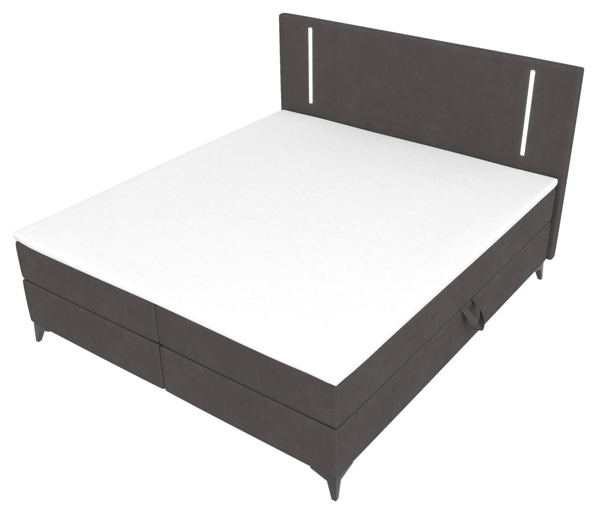 BOXBETT 160/200 cm  in Dunkelgrau  - Dunkelgrau/Schwarz, KONVENTIONELL, Textil/Metall (160/200cm) - Modante
