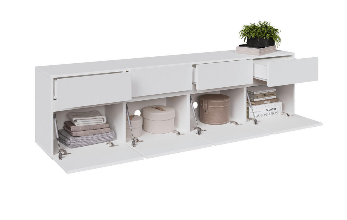 NIZKA OMARICA bela  - srebrne barve/bela, Design, leseni material (200/52,8/40cm) - Xora