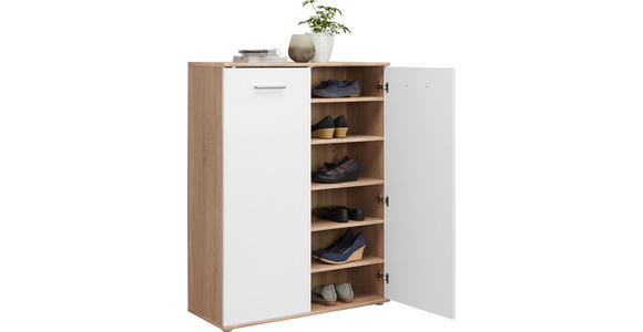 SCHUHSCHRANK 90/118/36 cm  - Silberfarben/Weiß, Design, Holzwerkstoff/Kunststoff (90/118/36cm) - Carryhome