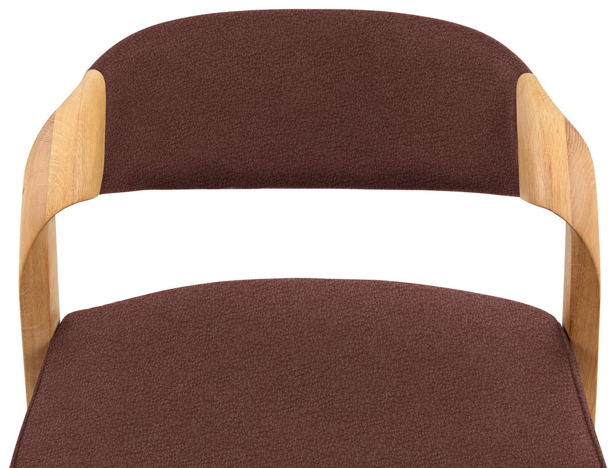 TRESENSTUHL in Eichefarben, Rotbraun  - Rotbraun/Eichefarben, Natur, Leder/Holz (51/93/49cm) - Voglauer