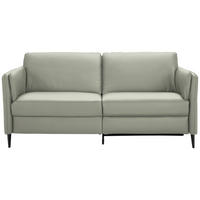 3-SITZER-SOFA in Echtleder Hellgrau  - Hellgrau/Schwarz, Design, Leder/Metall (190/84/99cm) - Dieter Knoll