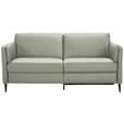 3-SITZER-SOFA Latina in Echtleder Hellgrau   - Hellgrau/Schwarz, Design, Leder/Metall (190/84/99cm) - Dieter Knoll
