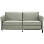 3-SITZER-SOFA Latina in Echtleder Hellgrau   - Hellgrau/Schwarz, Design, Leder/Metall (190/84/99cm) - Dieter Knoll