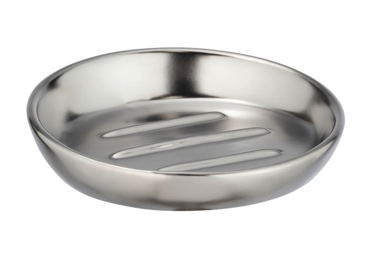 SEIFENSCHALE Keramik  - Chromfarben, Basics, Keramik (11,5/3/11,5cm) - Wenko