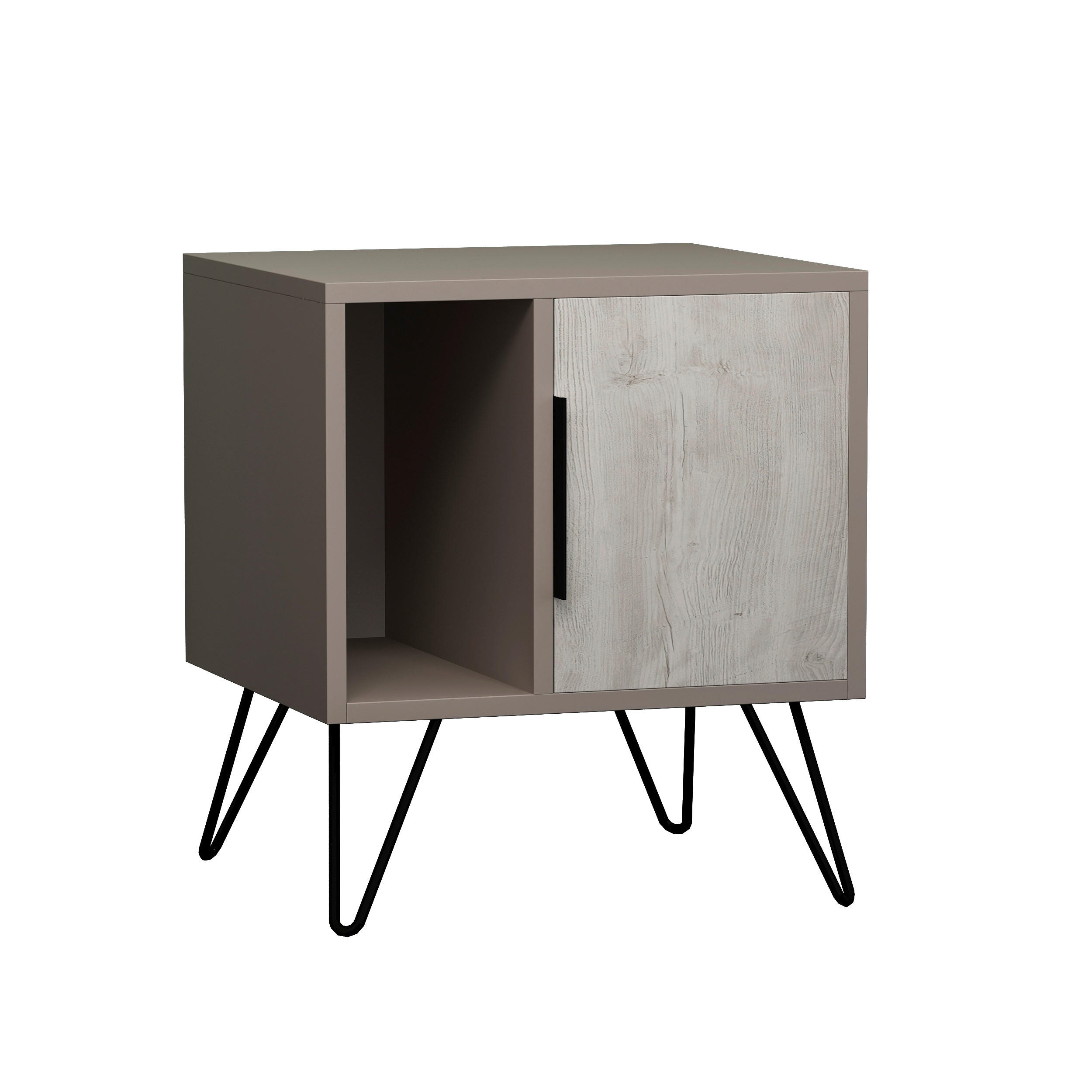 SÄNGBORD i Sonoma ek, mocca  - Sonoma ek/mocca, Design, metall/trämaterial (50/60/42cm) - Livetastic
