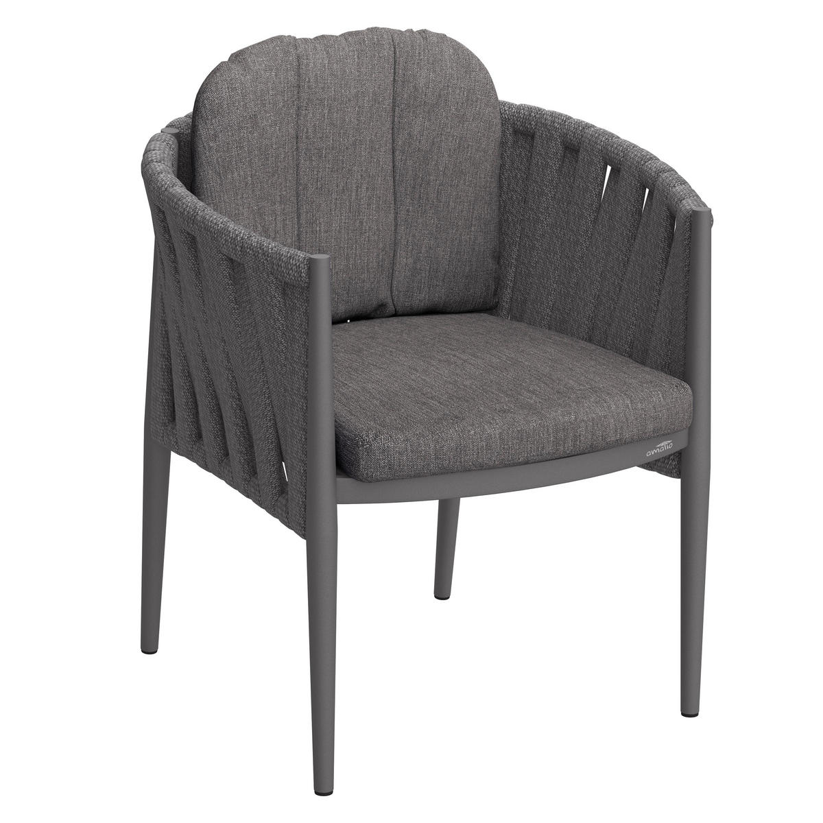 VRTNI SEDEŽ  aluminij antracit, siva  - siva/bež, Design, kovina/tekstil (64/78/63cm) - Amatio