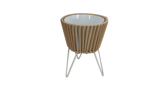 BLUMENTOPF  - Naturfarben/Weiß, Natur, Kunststoff/Metall (19/25/19cm) - Ambia Home