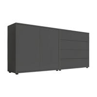 SIDEBOARD Mailand Set 3  in 158/73/33 cm  - Anthrazit/Schwarz, MODERN, Holzwerkstoff/Kunststoff (158/73/33cm) - MID.YOU
