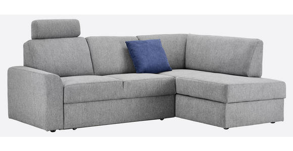 ECKSOFA in Webstoff Grau  - Schwarz/Grau, KONVENTIONELL, Kunststoff/Textil (224/165cm) - Xora