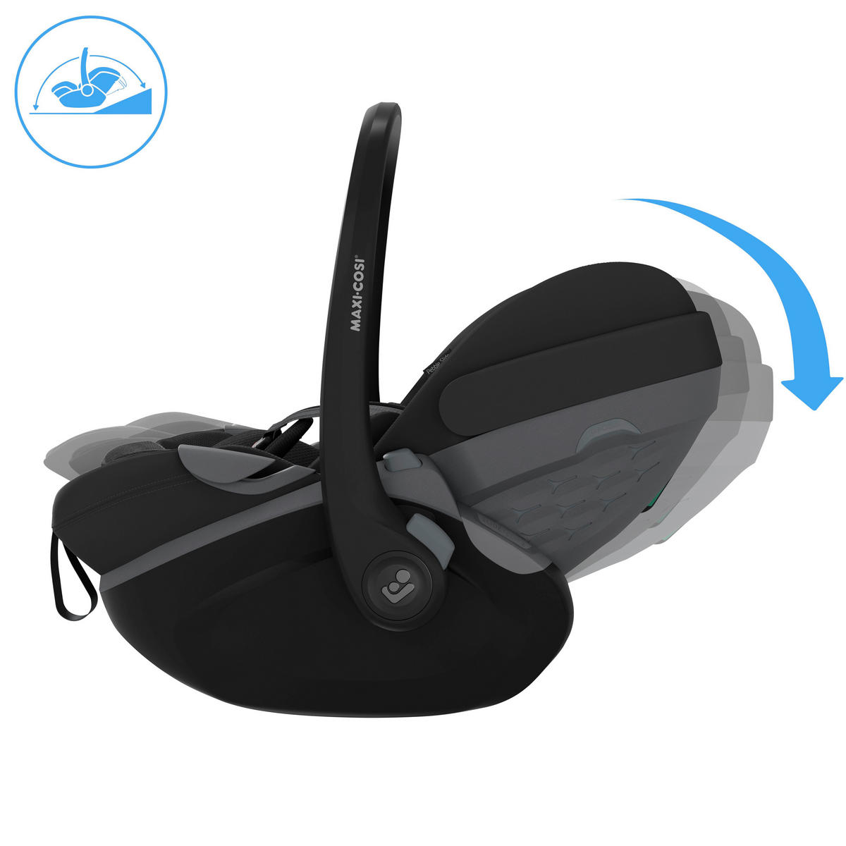 BABYSCHALE Pebble Slide Pro Onyx Black   - Schwarz, Basics, Kunststoff/Textil (44/58/70cm) - Maxi-Cosi