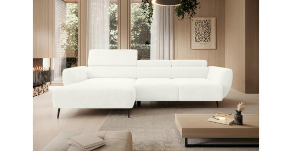 ECKSOFA  in Cord Creme  174/277 cm  - Creme/Schwarz, KONVENTIONELL, Textil/Metall (174/277cm) - Carryhome