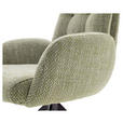 ARMLEHNSTUHL  Stoffauswahl, Typenauswahl, Sitzfläche 360° drehbar Webstoff  - Schwarz/Olivgrün, Design, Textil/Metall (66/95/74cm) - Novel