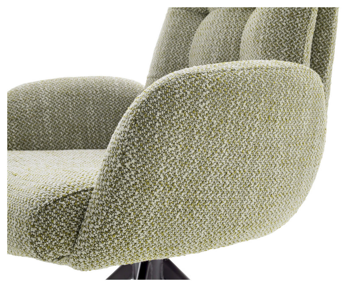 ARMLEHNSTUHL  in Stahl Webstoff  - Schwarz/Olivgrün, Design, Textil/Metall (66/95/74cm) - Novel