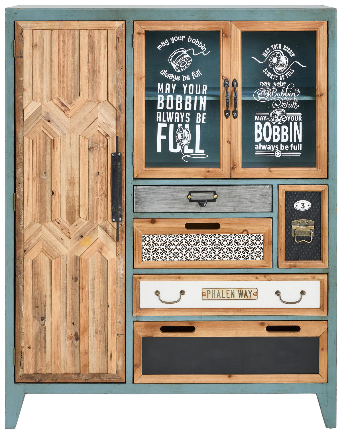 COMODĂ 95/121/34 cm  - maro/alb, Lifestyle, sticlă/lemn (95/121/34cm) - Landscape