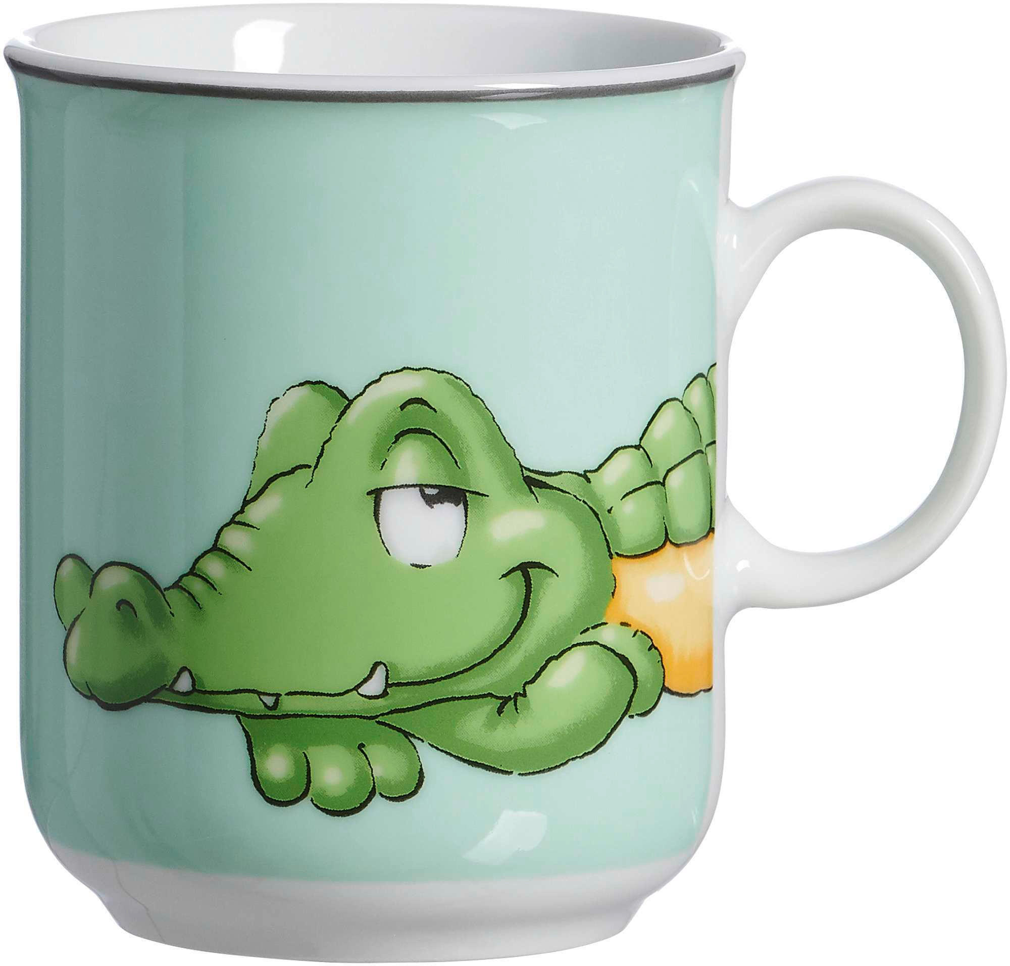 KINDERBECHER HAPPY ZOO  - Weiß/Grün, Basics, Keramik (11/8/9cm) - Ritzenhoff Breker