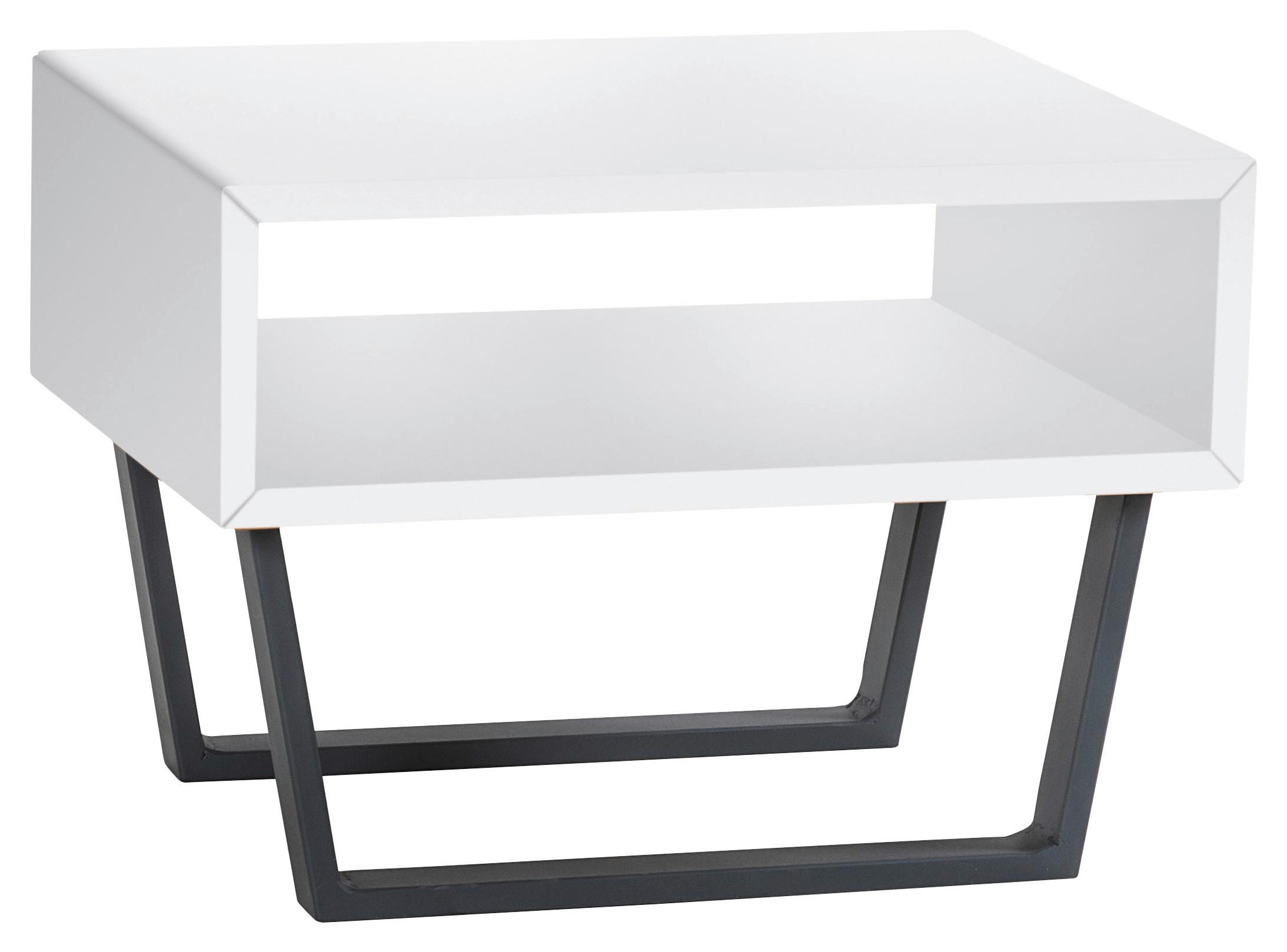 NACHTSCHRANK 50/36/41 cm Buche massiv  - Anthrazit/Weiß, Natur, Holz/Metall (50/36/41cm) - Hasena
