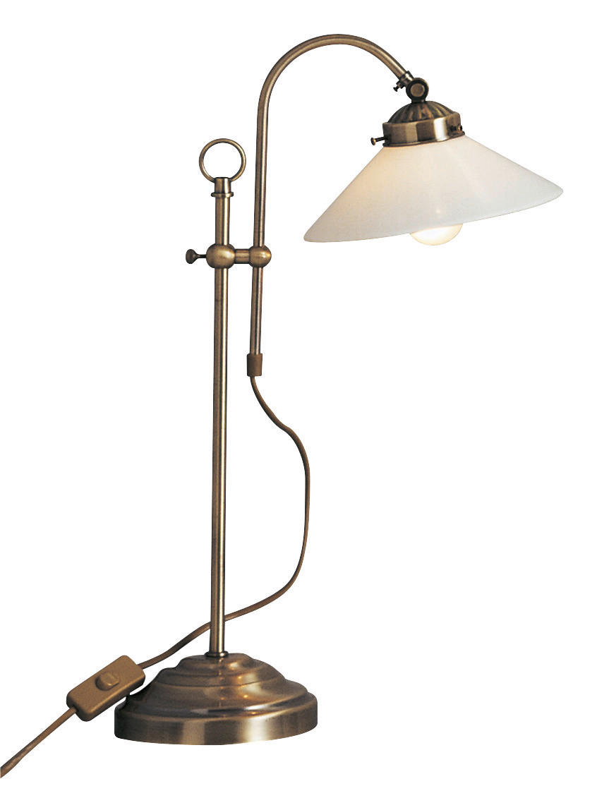 TISCHLEUCHTE 33/54 cm   - Weiß, LIFESTYLE, Glas/Metall (33/54cm)