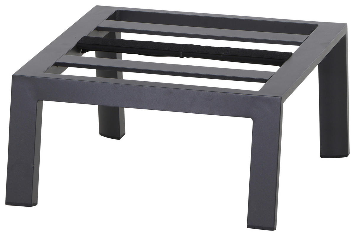 LOUNGEHOCKER  - Dunkelgrau/Anthrazit, Basics, Textil/Metall (60/43/59cm) - Siena Garden