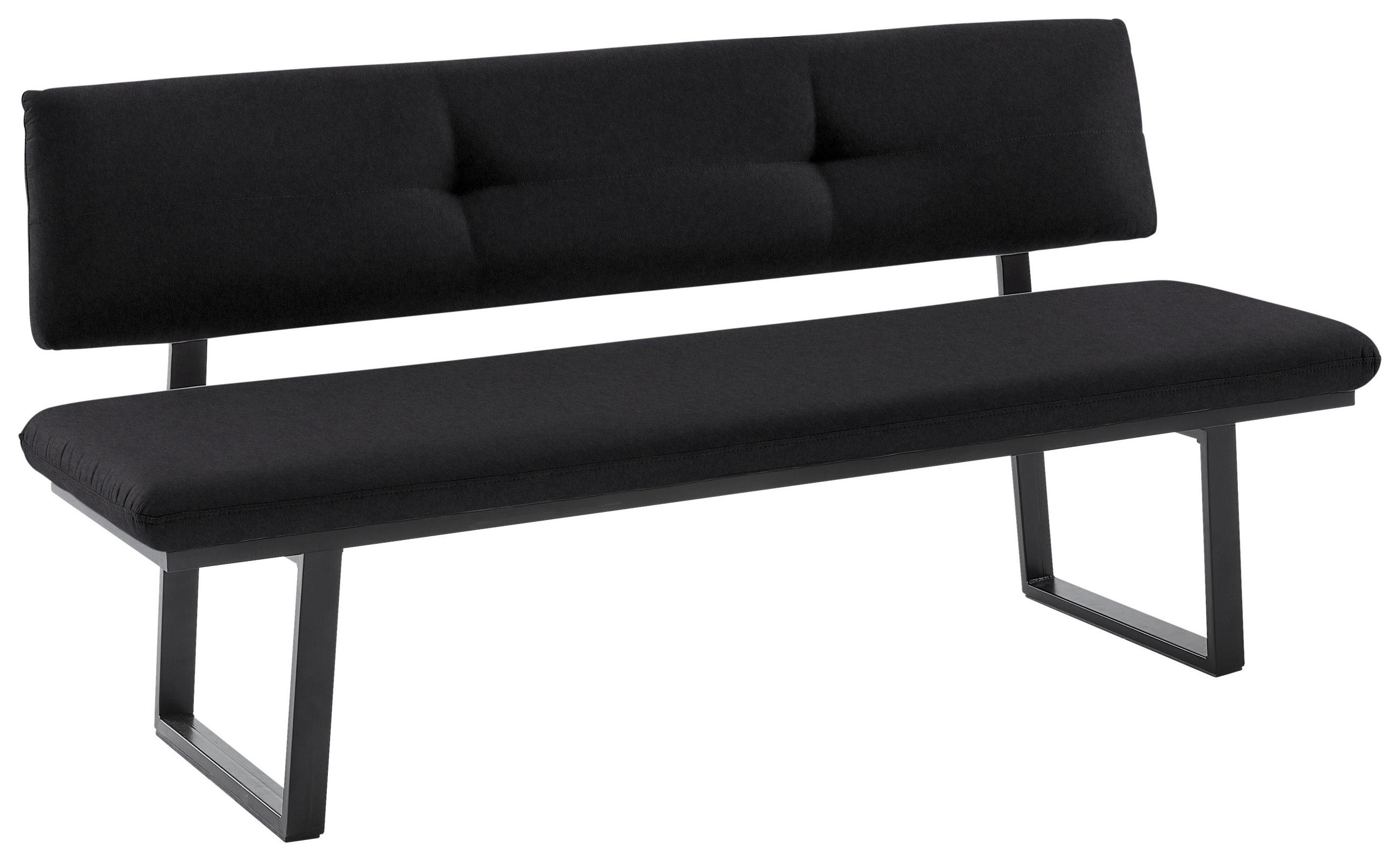 SITZBANK 180/86/60 cm  in Schwarz  - Schwarz, MODERN, Textil/Metall (180/86/60cm) - Cantus