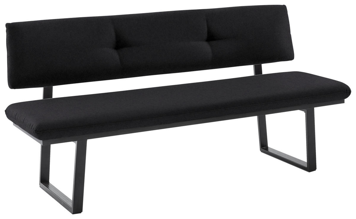 SITZBANK 200/86/60 cm  in Schwarz  - Schwarz, MODERN, Textil/Metall (200/86/60cm) - Cantus