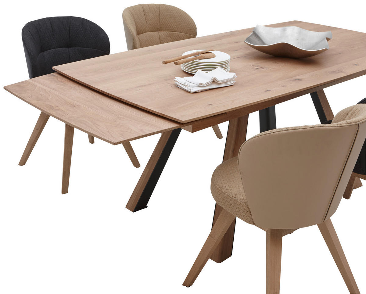 ESSTISCH in Holz, Metall 160-260/88/95/76 cm   - Eichefarben/Anthrazit, Natur, Holz/Metall (160-260/88/95/76cm) - Valnatura