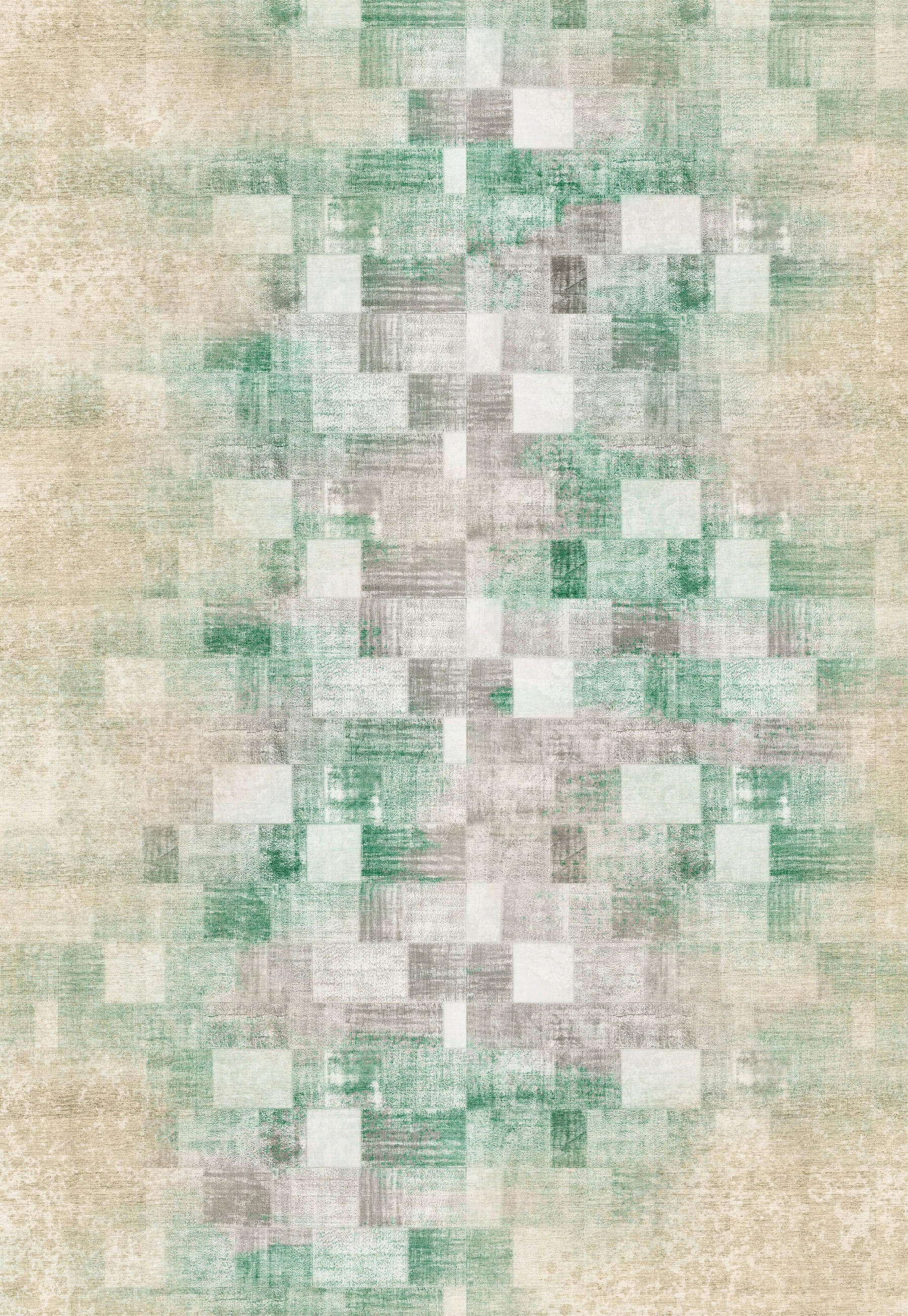 VINTAGE-TEPPICH 80/150 cm ONDEA MARTIN Mintgrün, Hellgrau, Creme  - Hellgrau/Creme, Design, Kunststoff/Textil (80/150cm) - Lindorug