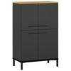 HIGHBOARD melaminharzbeschichtet  - Eichefarben/Graphitfarben, MODERN, Holzwerkstoff/Metall (60/97/34cm) - Xora