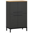 HIGHBOARD YONKERS 549  in 60/97/34 cm  - Eichefarben/Schwarz, MODERN, Holzwerkstoff/Metall (60/97/34cm) - Xora