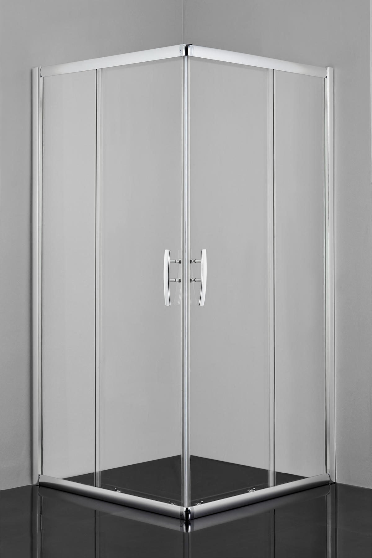 ROHOVÝ VSTUP, chrómová, 90/200/90 cm - chrómová, Konventionell, kov/sklo (90/200/90cm)