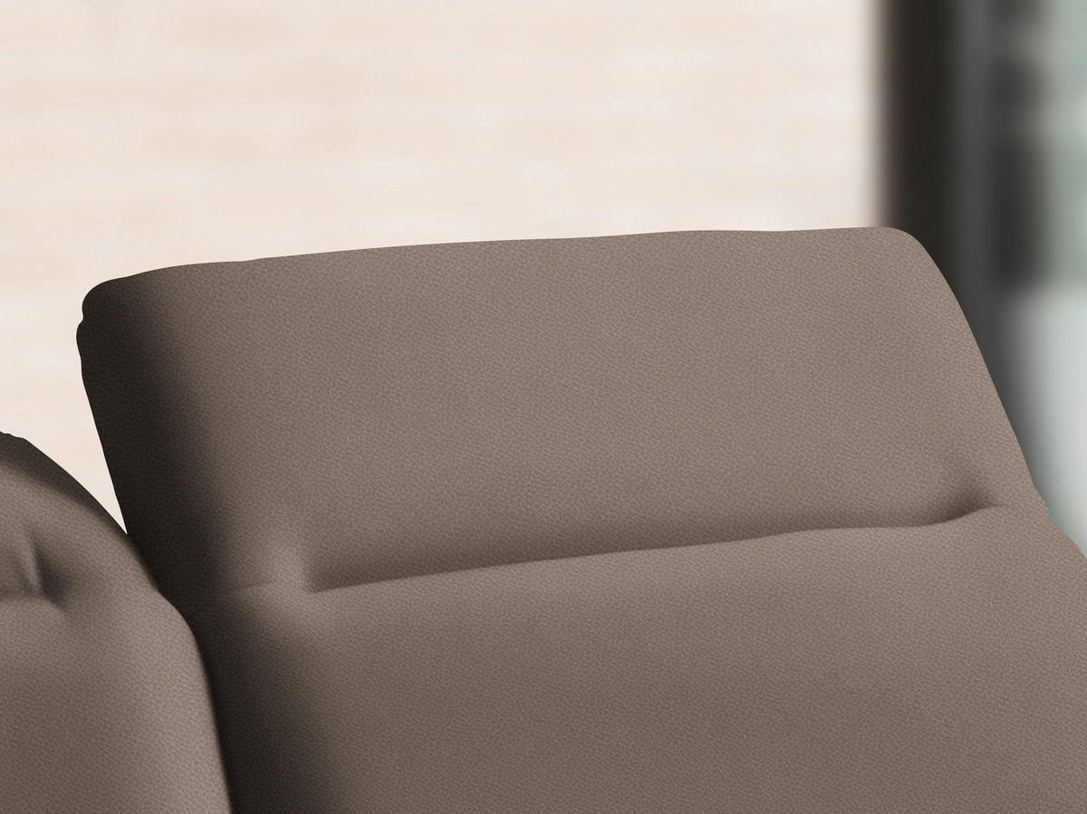 ECKSOFA in Flachgewebe Hellbraun  - Hellbraun/Schwarz, Design, Textil/Metall (289/180cm) - Stylife