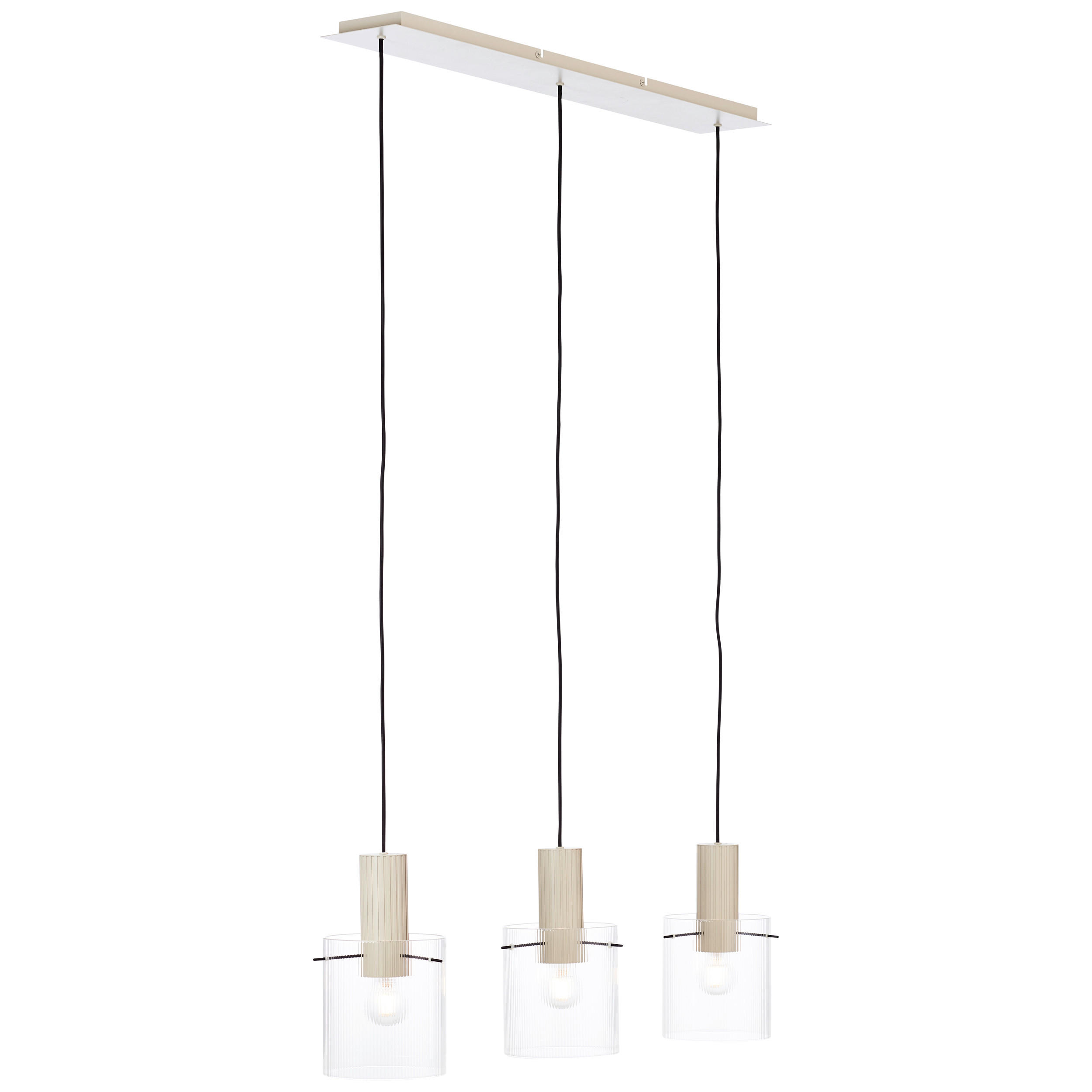 HÄNGELEUCHTE 98/18/150 cm    - Transparent/Beige, Basics, Glas/Metall (98/18/150cm) - Brilliant