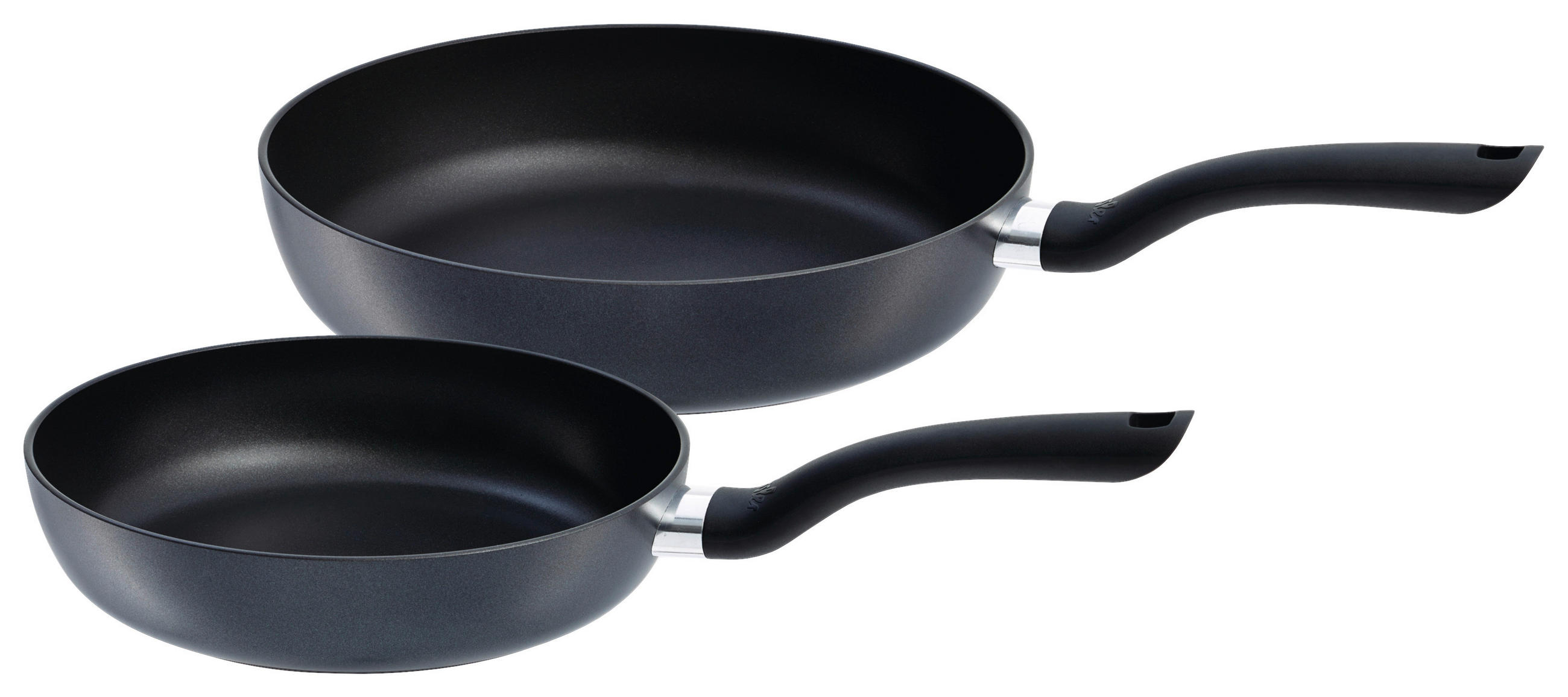PFANNENSET Aluminium 2-teilig  - Schwarz, Basics, Metall - Fissler