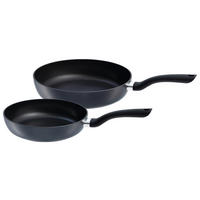 PFANNENSET Aluminium 2-teilig  - Schwarz, Basics, Metall - Fissler
