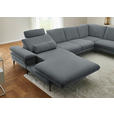 WOHNLANDSCHAFT  in Chenille, Flachgewebe Dunkelgrau  - Dunkelgrau/Schwarz, Design, Textil/Metall (180/344/208cm) - Dieter Knoll