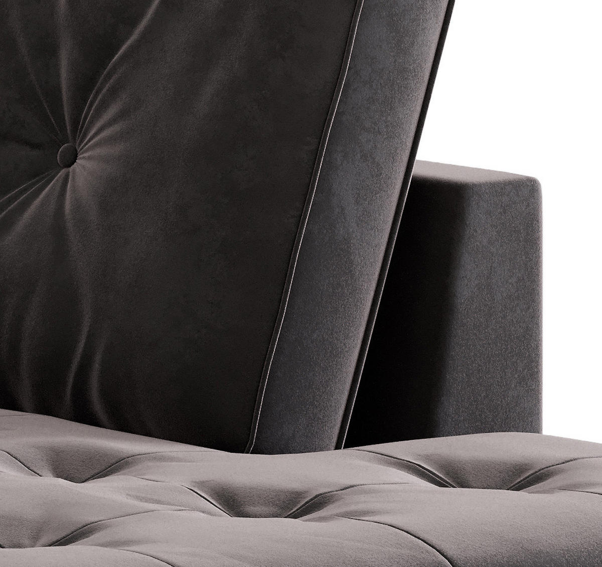 ECKSOFA in Flachgewebe Anthrazit  - Edelstahlfarben/Anthrazit, Design, Textil/Metall (205/259cm) - Livetastic