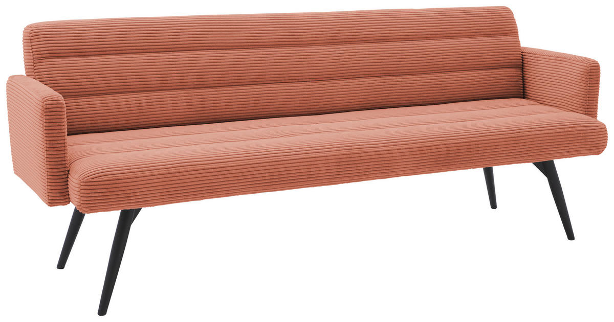 SITZBANK in Textil Rostfarben  - Rostfarben/Schwarz, Design, Textil/Metall (216/86/68cm) - Dieter Knoll