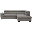 ECKSOFA  in Lederlook Grau  263/230 cm  - Schwarz/Grau, Design, Kunststoff/Textil (263/230cm) - Hom`in