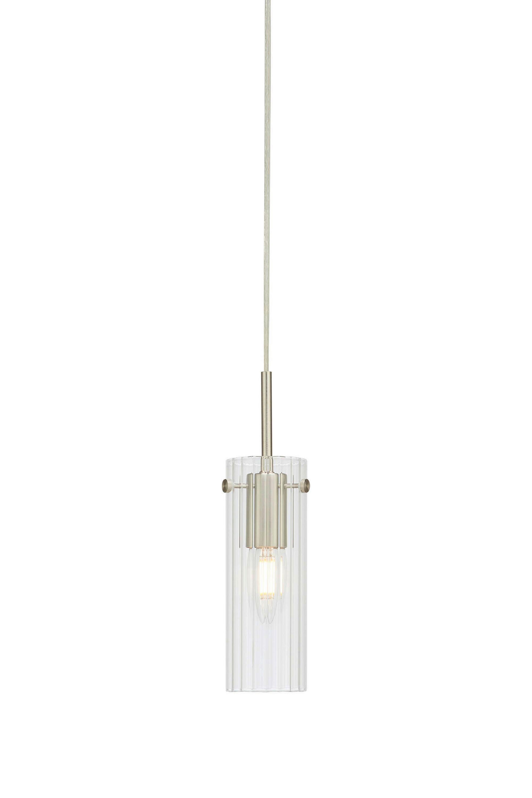 PENDELLEUCHTE Tiba 7/28,5 cm   - Transparent/Nickelfarben, Design, Glas/Metall (7/28,5cm) - Markslöjd