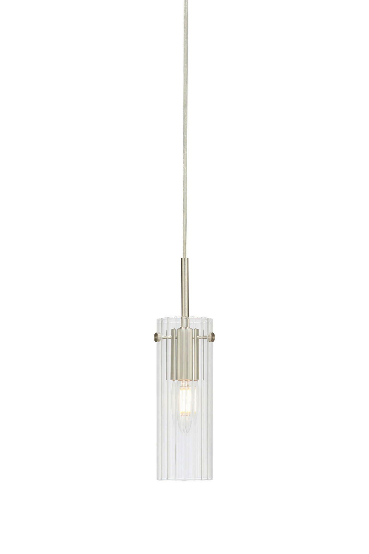 PENDELLEUCHTE Tiba 7/28,5 cm   - Transparent/Nickelfarben, Design, Glas/Metall (7/28,5cm) - Markslöjd