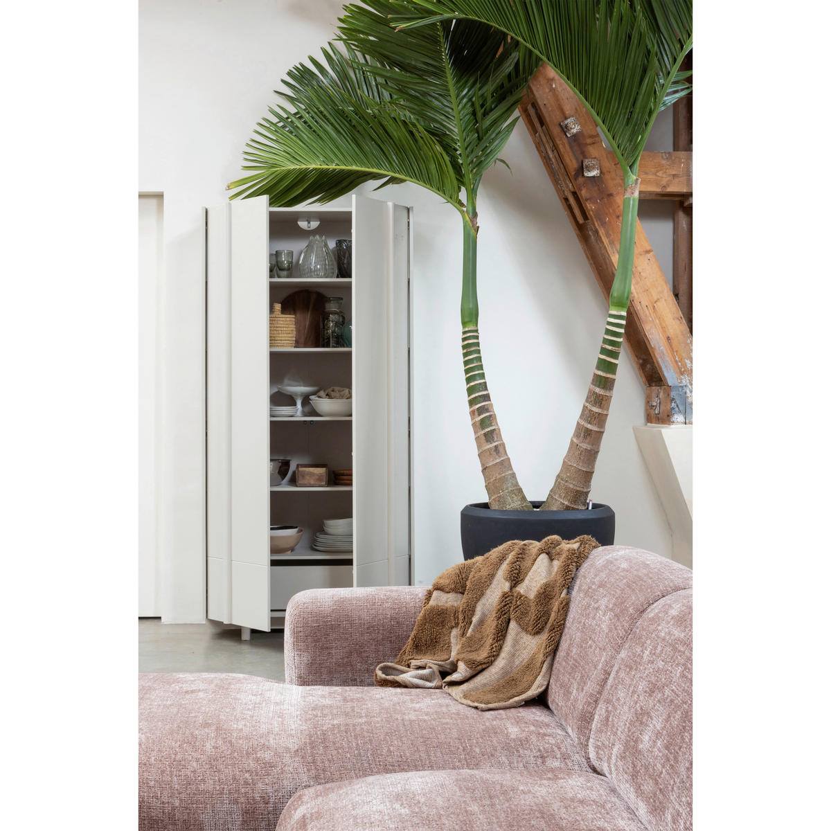 GARDEROBENSCHRANK Basu  in 101/210/46 cm  - Grauweiß, Design, Holz (101/210/46cm) - Livetastic