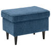 HOCKER Webstoff Dunkelblau  - Schwarz/Dunkelblau, Basics, Textil (63/43/42cm) - MID.YOU