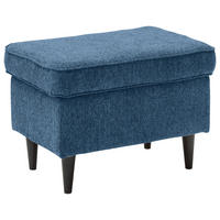 HOCKER Webstoff Dunkelblau  - Schwarz/Dunkelblau, Basics, Textil (63/43/42cm) - MID.YOU