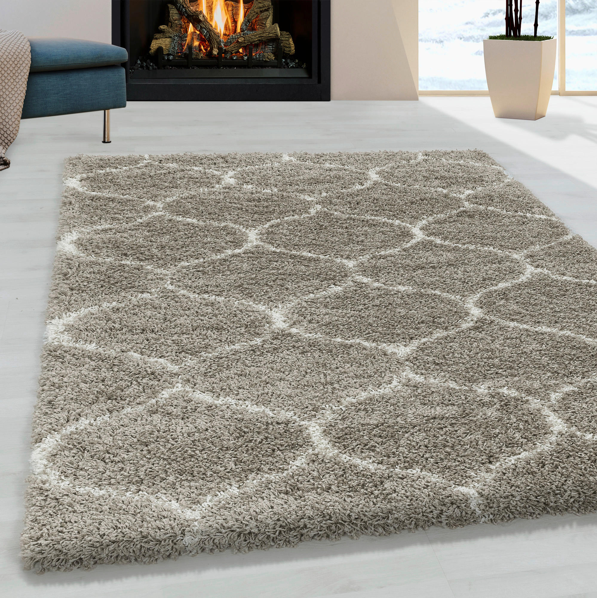 VÄVD MATTA 60/110 cm Salsa 3201 Beige  - beige, Design, textil (60/110cm)