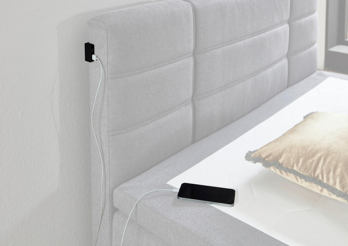 BOXSPRINGBETT 140/200 cm  in Anthrazit  - Anthrazit/Schwarz, Konventionell, Holzwerkstoff/Kunststoff (140/200cm) - Carryhome