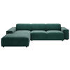 ECKSOFA 9125 Dunkelgrün Cord  - Dunkelgrün/Schwarz, Design, Kunststoff/Textil (189/300cm) - Pure Home Lifestyle