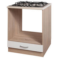 OMARA ZA VGRADNJO ŠTEDILNIKA - bela/hrast sonoma, Design, leseni material (60/83/55cm) - Boxxx